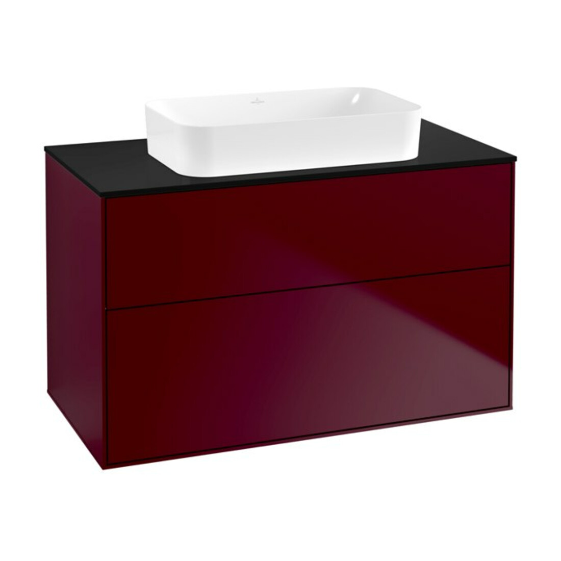 V&B Waschtischunterschrank Wandbeleuchtung Finion 100x60,3x50,1mm, Gl. bla m, Peony Matt