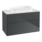V&B Waschtischunterschrank Wandbeleuchtung Finion 100x60,3x50,1mm, Gl. wh. m, md bl. m Lac