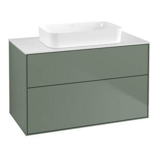 V&B Waschtischunterschrank Wandbeleuchtung Finion 100x60,3x50,1mm, Gl. wh. m, Oli. m Lac