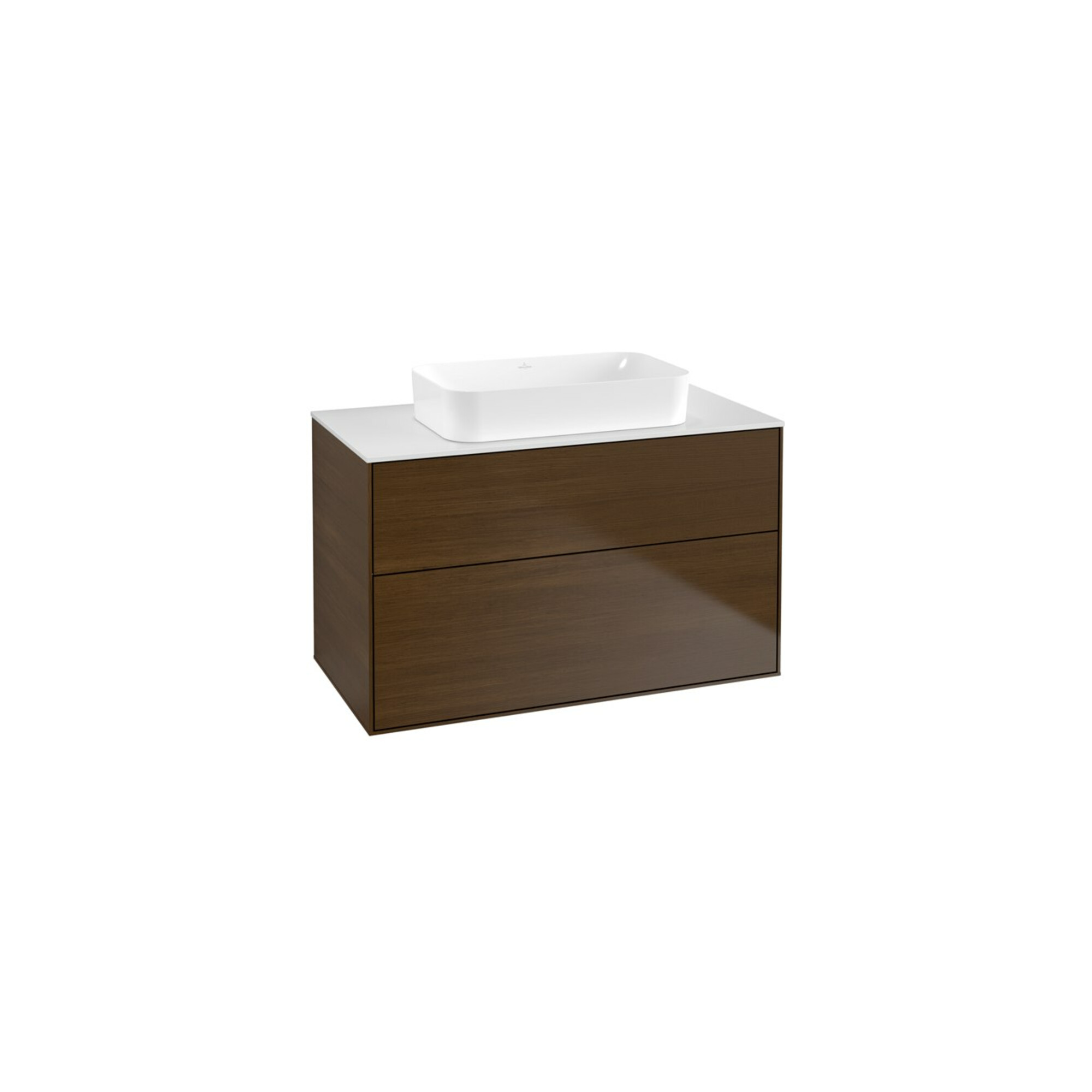 V&B Waschtischunterschrank Wandbeleuchtung Finion 100x60,3x50,1mm, Gl. wh. m, wal veneer ; Villeroy & Boch