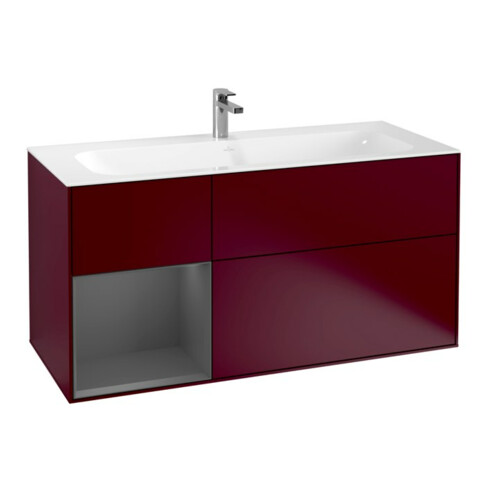V&B Waschtischunterschrank Wandbeleuchtung Finion 119,6x59,1cm, Reg li Anthrac. m, Peo m
