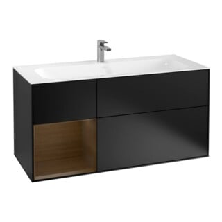 V&B Waschtischunterschrank Wandbeleuchtung Finion 119,6x59,1cm, Reg li wal ven, bla m Lac
