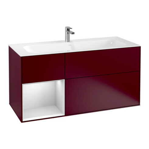 V&B Waschtischunterschrank Wandbeleuchtung Finion 119,6x59,1cm, Reg li wh. m Lac, Peo Matt