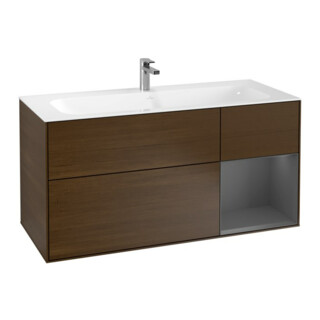 V&B Waschtischunterschrank Wandbeleuchtung Finion 119,6x59,1cm, Reg re Anthrac. m, wal ven