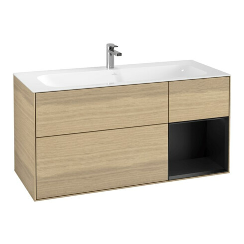 V&B Waschtischunterschrank Wandbeleuchtung Finion 119,6x59,1cm, Reg re bla m Lac, Oa ven