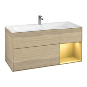 V&B Waschtischunterschrank Wandbeleuchtung Finion 119,6x59,1cm, Reg re gol m, Oak Veneer