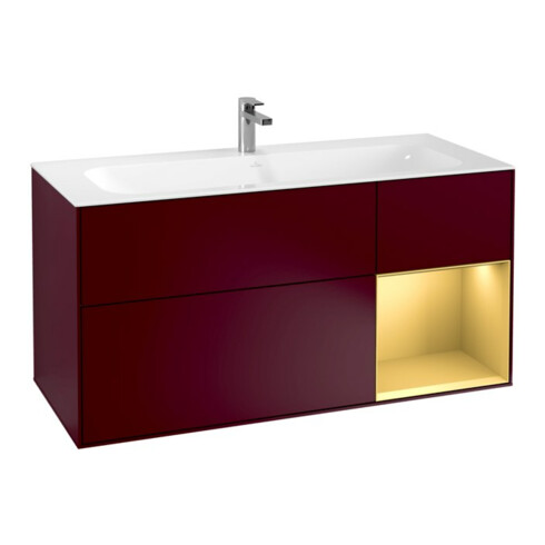 V&B Waschtischunterschrank Wandbeleuchtung Finion 119,6x59,1cm, Reg re gol m, Peony Matt
