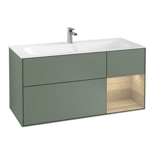 V&B Waschtischunterschrank Wandbeleuchtung Finion 119,6x59,1cm, Reg re Oa ven, Oli. m Lac