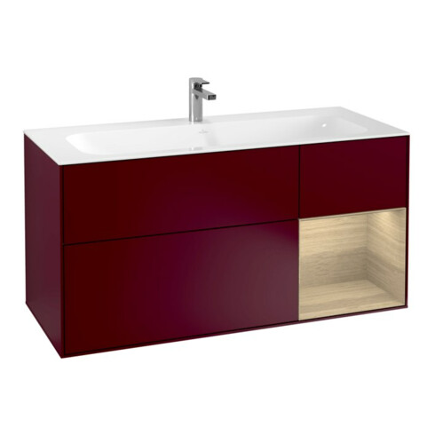 V&B Waschtischunterschrank Wandbeleuchtung Finion 119,6x59,1cm, Reg re Oa ven, Peony Matt