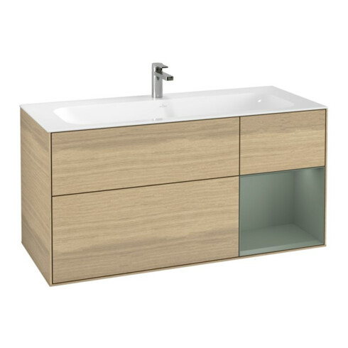 V&B Waschtischunterschrank Wandbeleuchtung Finion 119,6x59,1cm, Reg re Oli. m Lac, Oa ven