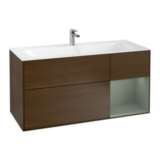 V&B Waschtischunterschrank Wandbeleuchtung Finion 119,6x59,1cm, Reg re Oli. m Lac, wal ven