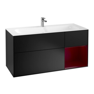 V&B Waschtischunterschrank Wandbeleuchtung Finion 119,6x59,1cm, Reg re Peo, bla m lacquer