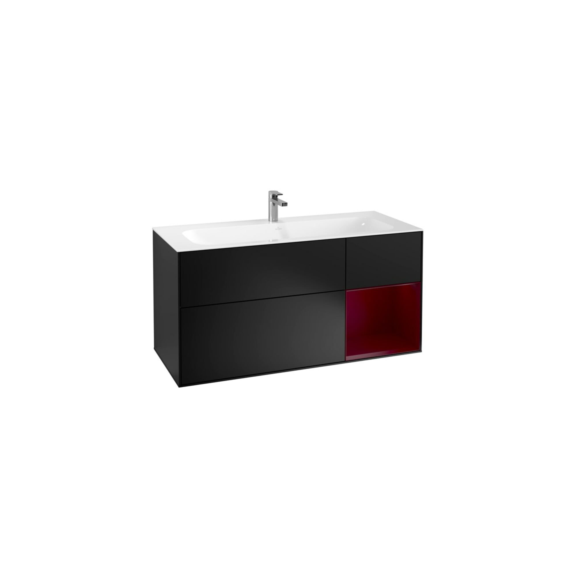 V&B Waschtischunterschrank Wandbeleuchtung Finion 119,6x59,1cm, Reg re Peo, bla m lacquer ; Villeroy & Boch