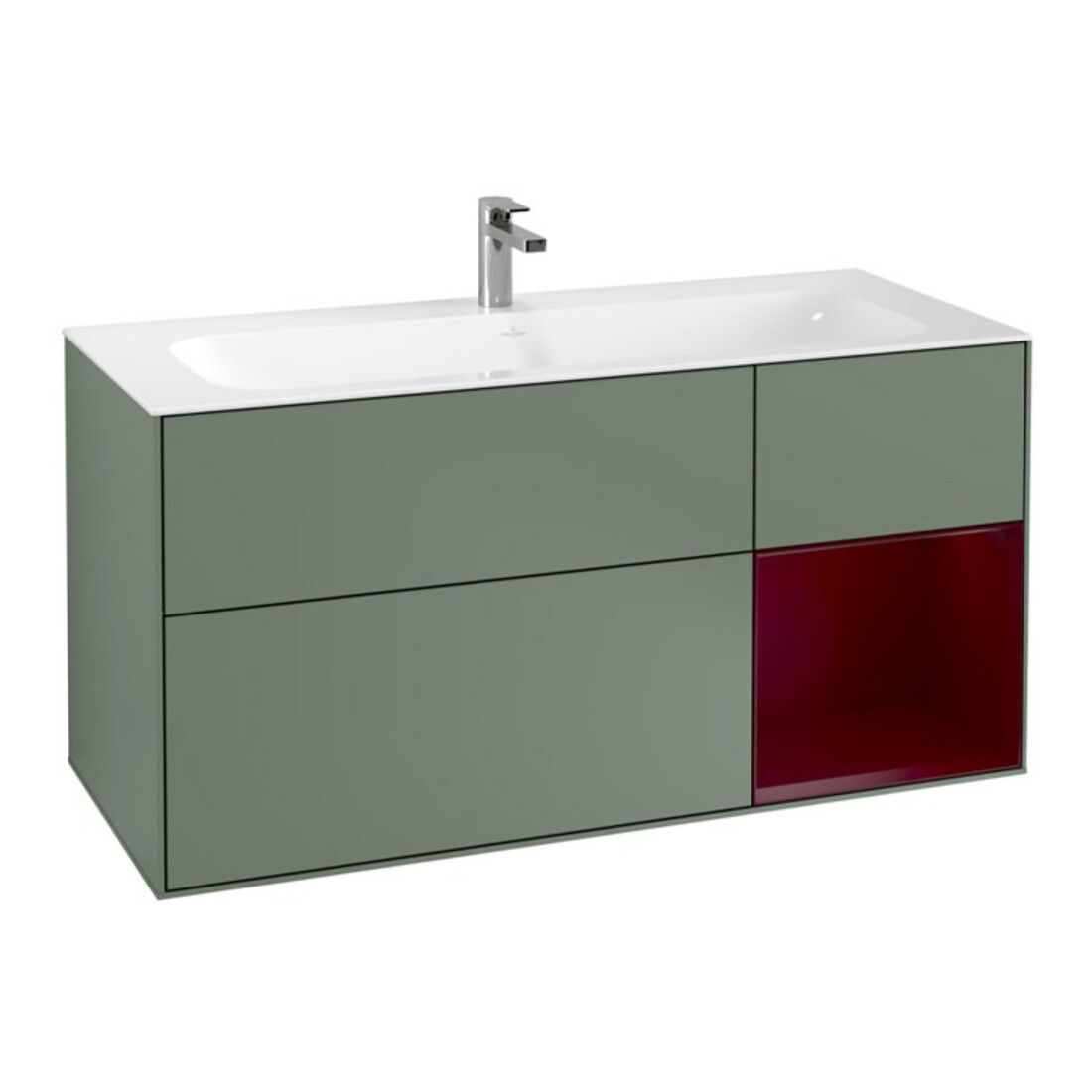 V&B Waschtischunterschrank Wandbeleuchtung Finion 119,6x59,1cm, Reg re Peo, Oli. m Lacquer