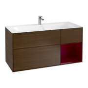 V&B Waschtischunterschrank Wandbeleuchtung Finion 119,6x59,1cm, Reg re Peo, Walnut veneer