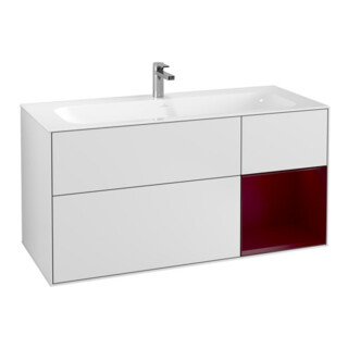 V&B Waschtischunterschrank Wandbeleuchtung Finion 119,6x59,1cm, Reg re Peo, wh. m lacquer