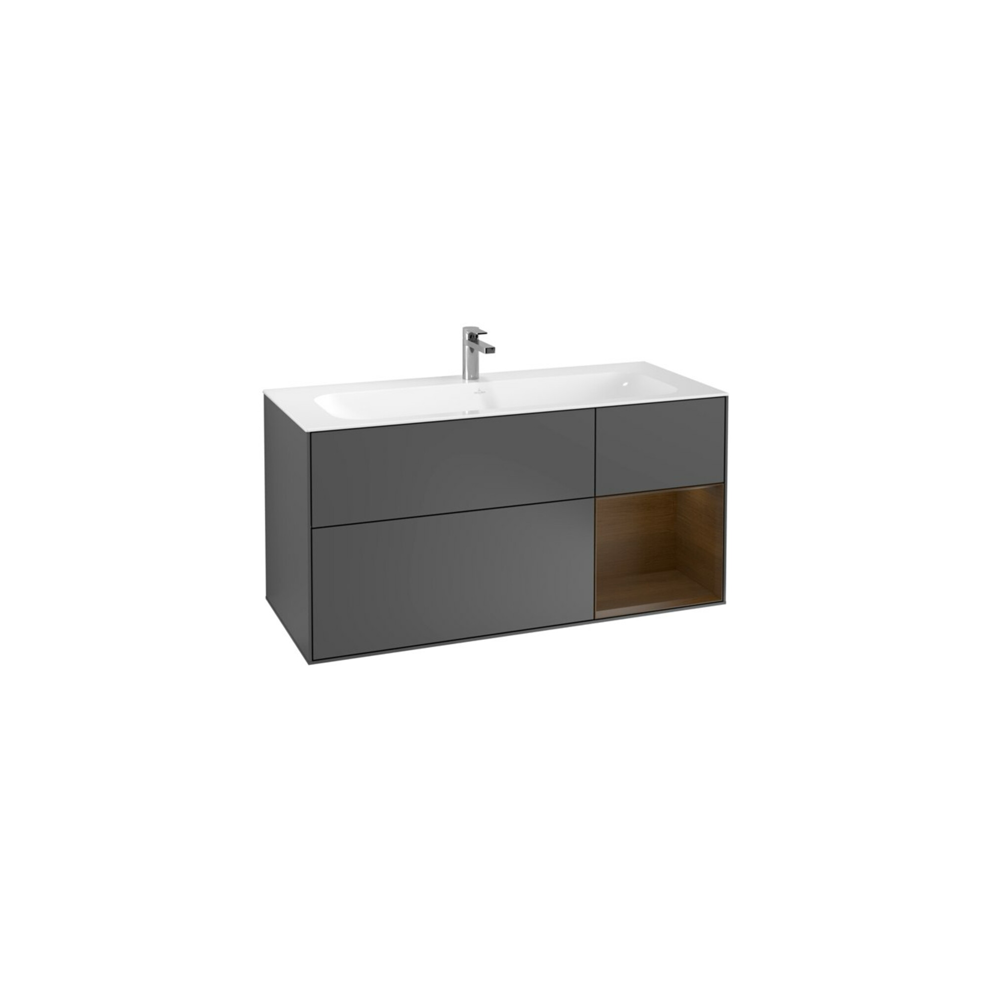 V&B Waschtischunterschrank Wandbeleuchtung Finion 119,6x59,1cm, Reg re wal ven, Anthrac. m ; Villeroy & Boch