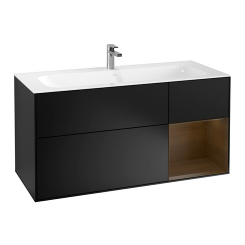 V&B Waschtischunterschrank Wandbeleuchtung Finion 119,6x59,1cm, Reg re wal ven, bla m Lac