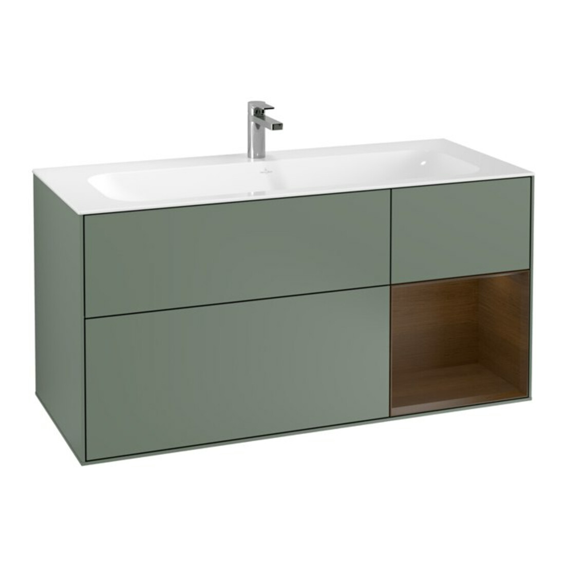 V&B Waschtischunterschrank Wandbeleuchtung Finion 119,6x59,1cm, Reg re wal ven, Oli. m Lac