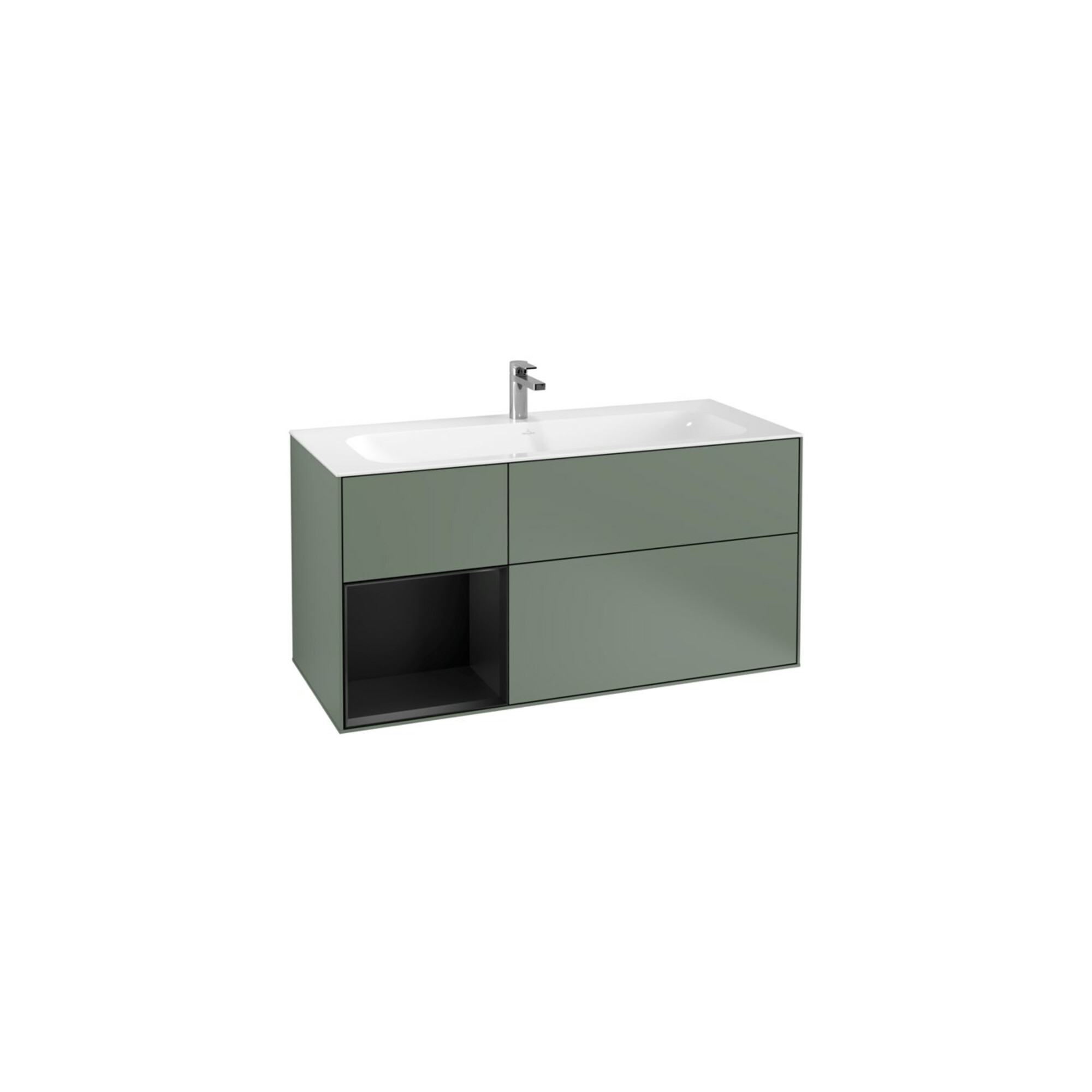 V&B Waschtischunterschrank Wandbeleuchtung Finion 119,6x59,1cm, Rg l bla m Lac, Oli. m Lac ; Villeroy & Boch