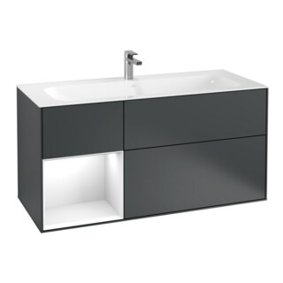 V&B Waschtischunterschrank Wandbeleuchtung Finion 119,6x59,1cm, Rg l g w Lac, md bl. m Lac