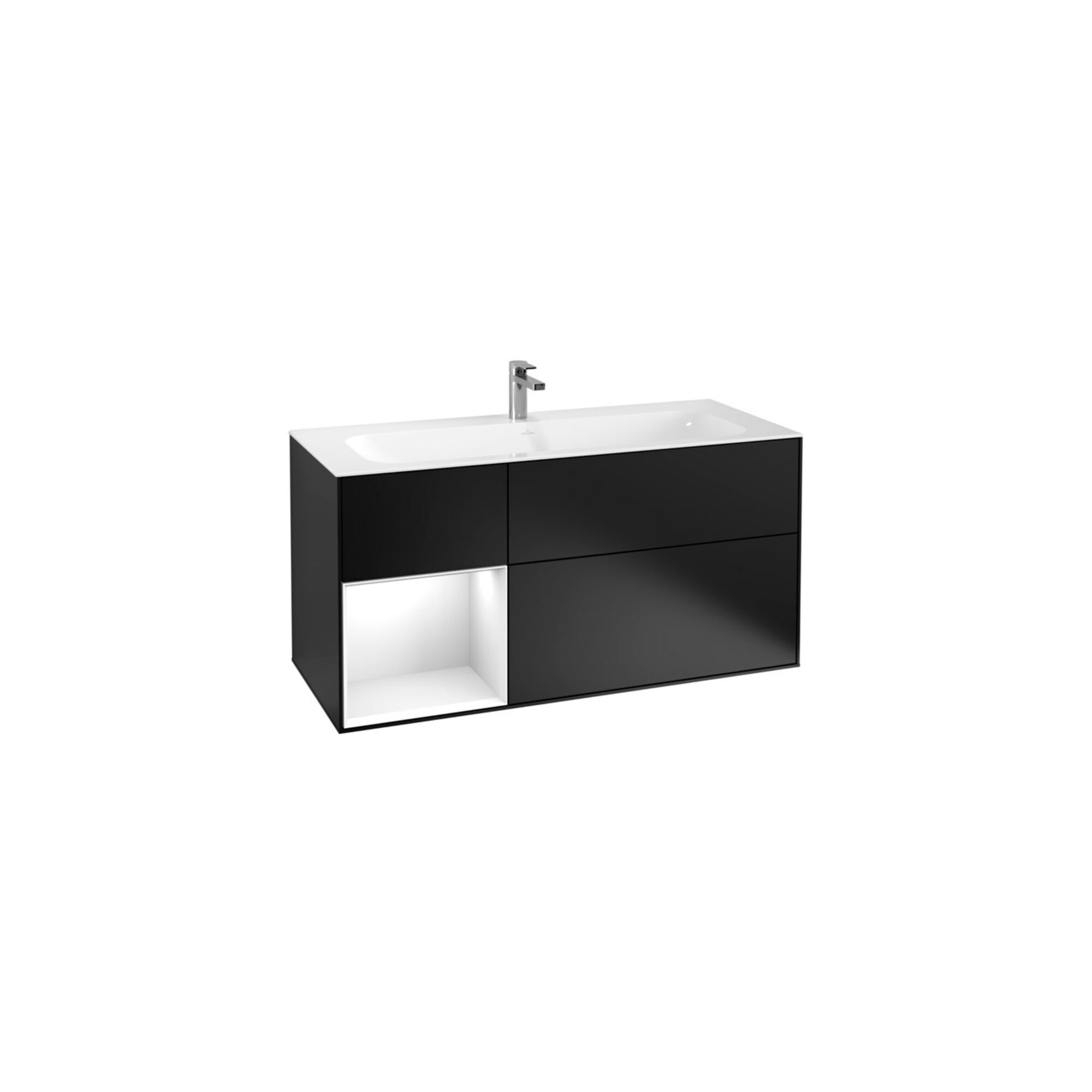 V&B Waschtischunterschrank Wandbeleuchtung Finion 119,6x59,1cm, Rg l g wh. Lac, bla m Lac ; Villeroy & Boch