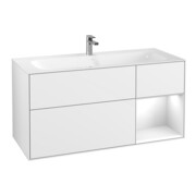 V&B Waschtischunterschrank Wandbeleuchtung Finion 119,6x59,1cm, Rg r g w Lac, glo wh. Lac