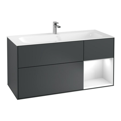 V&B Waschtischunterschrank Wandbeleuchtung Finion 119,6x59,1cm, Rg r g w Lac, md bl. m Lac