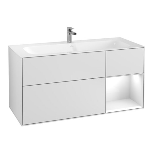 V&B Waschtischunterschrank Wandbeleuchtung Finion 119,6x59,1cm, Rg r g wh. Lac, wh. m Lac