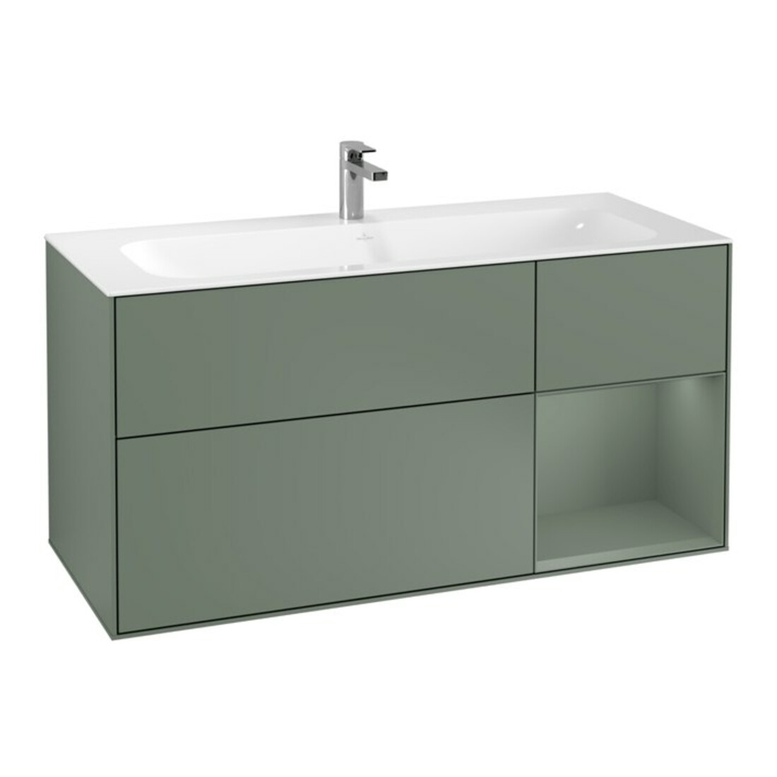 V&B Waschtischunterschrank Wandbeleuchtung Finion 119,6x59,1cm, Rg r Ol m Lac, Oli. m Lac