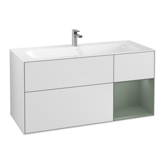 V&B Waschtischunterschrank Wandbeleuchtung Finion 119,6x59,1cm, Rg r Oli. m Lac, wh. m Lac