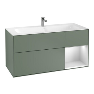 V&B Waschtischunterschrank Wandbeleuchtung Finion 119,6x59,1cm, Rg r wh. m Lac, Oli. m Lac