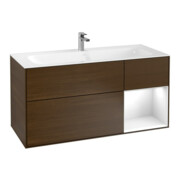 V&B Waschtischunterschrank Wandbeleuchtung Finion 119,6x59,1cm, Rg re glo wh. Lac, wal ven