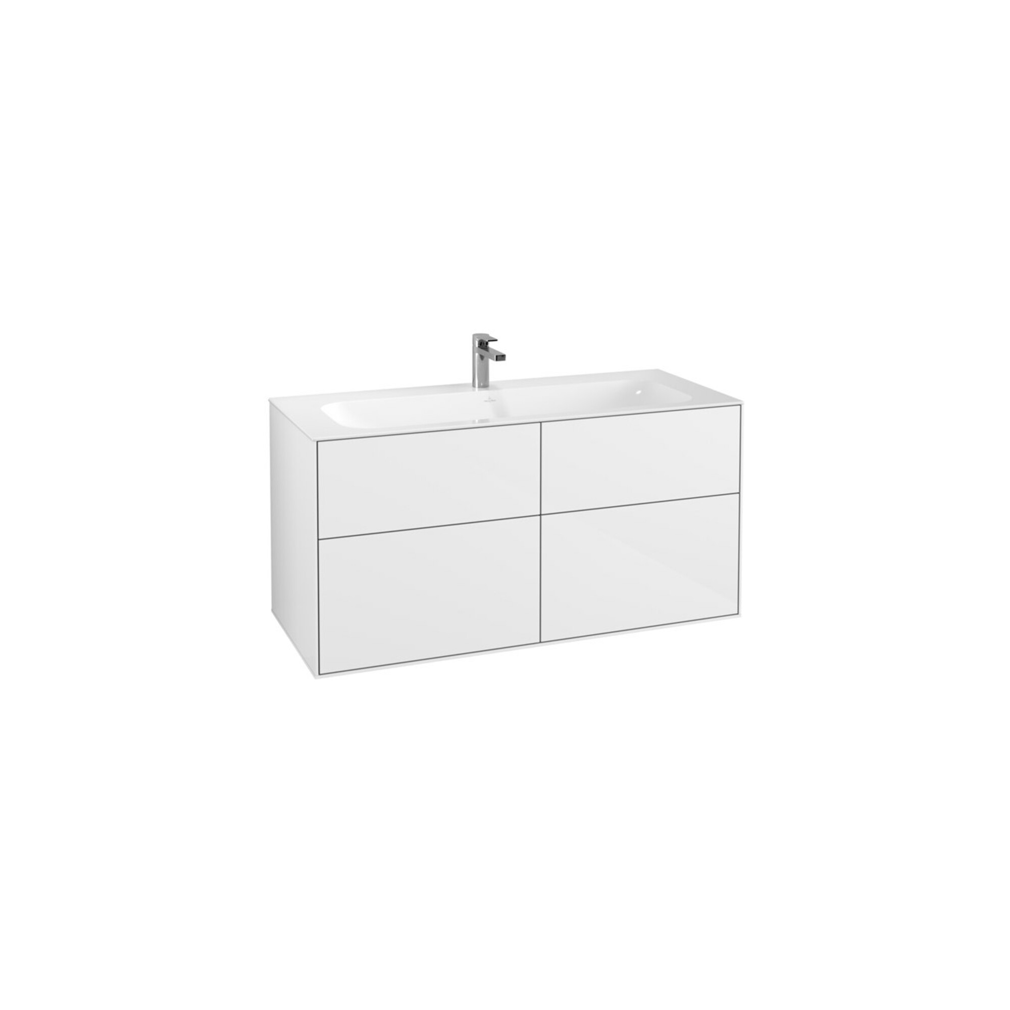 V&B Waschtischunterschrank Wandbeleuchtung Finion 119,6x59,1x49,8cm, Glossy white lacquer ; Villeroy & Boch