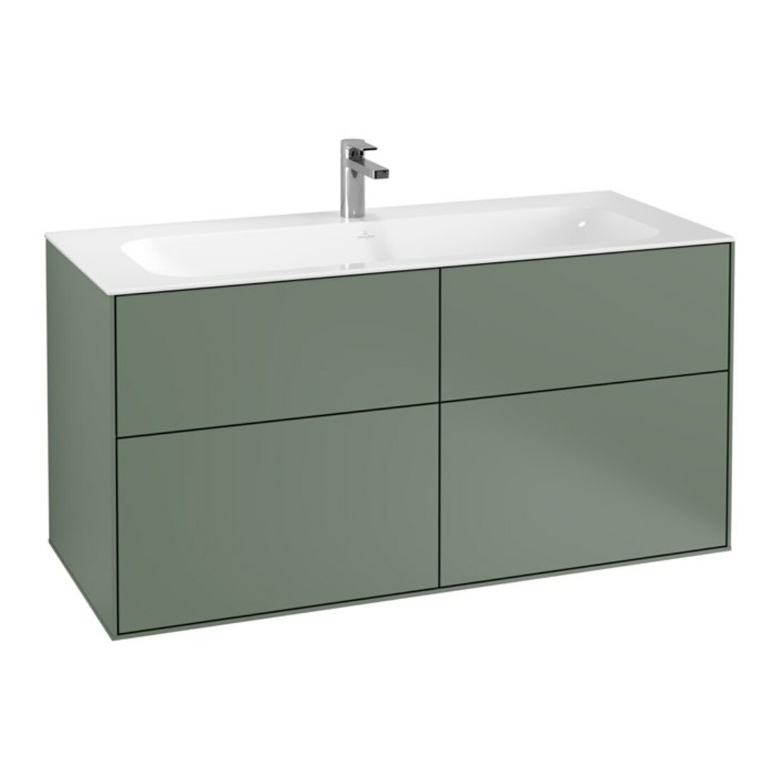 V&B Waschtischunterschrank Wandbeleuchtung Finion 119,6x59,1x49,8cm, Olive Matt Lacuer