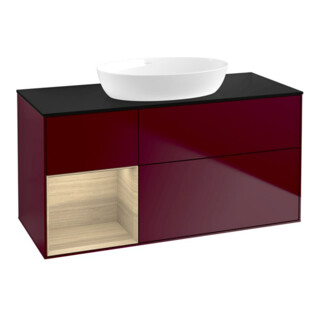V&B Waschtischunterschrank Wandbeleuchtung Finion 120cm, Abd.-Pl. bla m, Reg Oa ven, Peo m