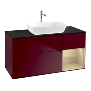 V&B Waschtischunterschrank Wandbeleuchtung Finion 120cm, Abd.-Pl. bla m, Reg Oa ven, Peo m