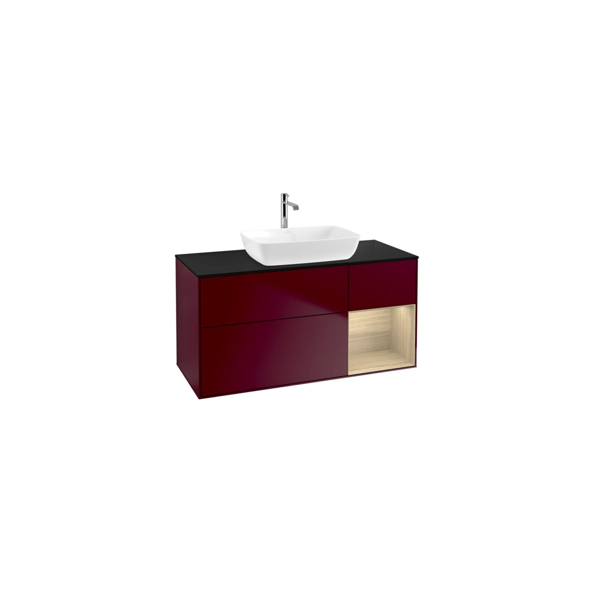 V&B Waschtischunterschrank Wandbeleuchtung Finion 120cm, Abd.-Pl. bla m, Reg Oa ven, Peo m ; Villeroy & Boch