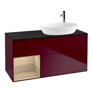 V&B Waschtischunterschrank Wandbeleuchtung Finion 120cm, Abd.-Pl. bla m, Reg Oa ven, Peo m