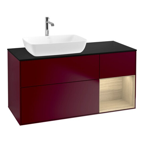 V&B Waschtischunterschrank Wandbeleuchtung Finion 120cm, Abd.-Pl. bla m, Reg Oa ven, Peo m