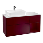 V&B Waschtischunterschrank Wandbeleuchtung Finion 120cm, Abd.-Pl. wh. m, Reg li Peo, Peo m