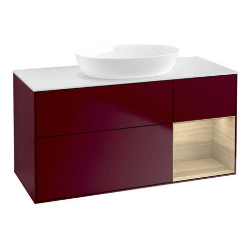 V&B Waschtischunterschrank Wandbeleuchtung Finion 120cm, Abd.-Pl. wh. m, Reg Oa ven, Peo m
