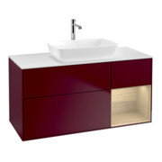 V&B Waschtischunterschrank Wandbeleuchtung Finion 120cm, Abd.-Pl. wh. m, Reg Oa ven, Peo m