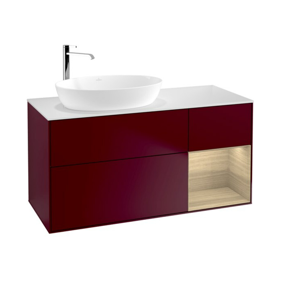 V&B Waschtischunterschrank Wandbeleuchtung Finion 120cm, Abd.-Pl. wh. m, Reg Oa ven, Peo m