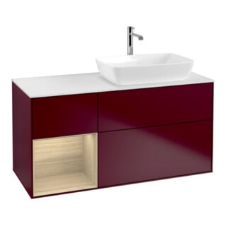V&B Waschtischunterschrank Wandbeleuchtung Finion 120cm, Abd.-Pl. wh. m, Reg Oa ven, Peo m