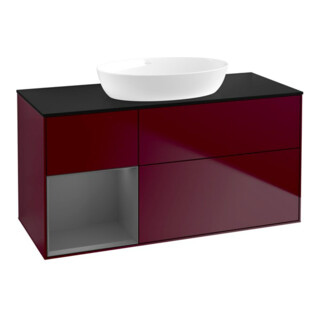 V&B Waschtischunterschrank Wandbeleuchtung Finion 120cm, Pl b m, Reg Anthrac. m Lac, Peo m