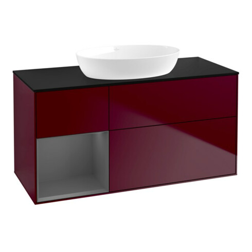 V&B Waschtischunterschrank Wandbeleuchtung Finion 120cm, Pl b m, Reg Anthrac. m Lac, Peo m