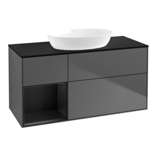 V&B Waschtischunterschrank Wandbeleuchtung Finion 120cm, Pl b m, Reg bla m Lac, Anthrac. m