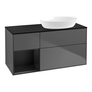 V&B Waschtischunterschrank Wandbeleuchtung Finion 120cm, Pl b m, Reg bla m Lac, Anthrac. m