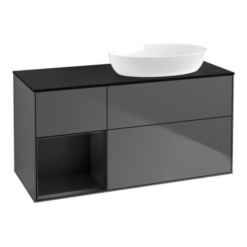 V&B Waschtischunterschrank Wandbeleuchtung Finion 120cm, Pl b m, Reg bla m Lac, Anthrac. m
